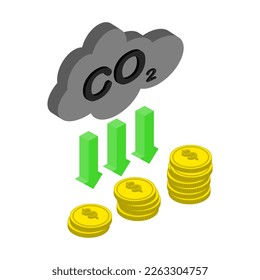 Carbon credit exchange icon,vector illustration