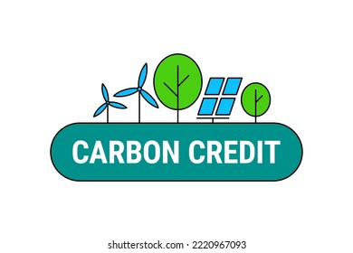 Carbon credit vector icon illustration concept