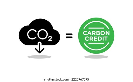 Carbon credit vector icon illustration concept