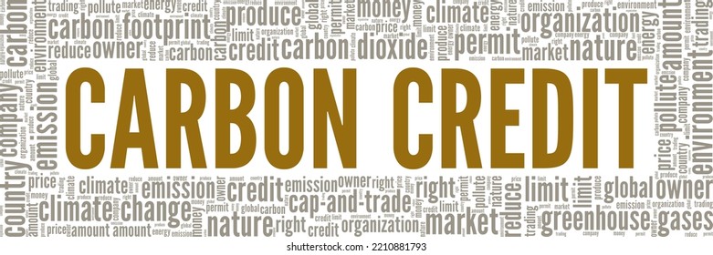 Carbon Credit word cloud conceptual design isolated on white background.