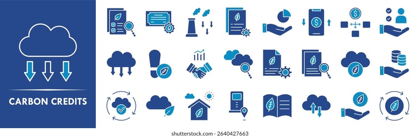 Carbon Credits icon collection set. Containing design green, environment, eco, co2, sustainable