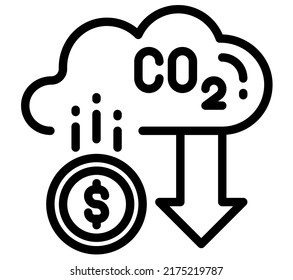 Carbon credits modern concept ui ux icon for website, app, presentaion, flyer, brochure etc.