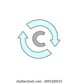 Carbon Cycle Icon in color icon, isolated on white background 