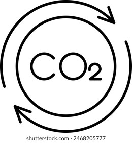 Carbon Cycle Vector Line Icon Design