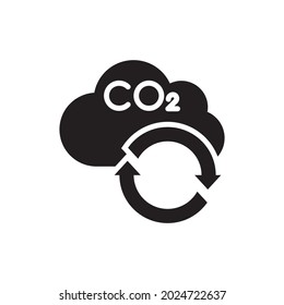 Carbon cycle vector solid icon style illustration. EPS 10 File