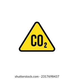 Símbolo de advertencia de advertencia de dióxido de carbono vector