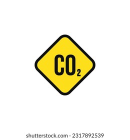 Carbon dioxide caution warning symbol design vector
