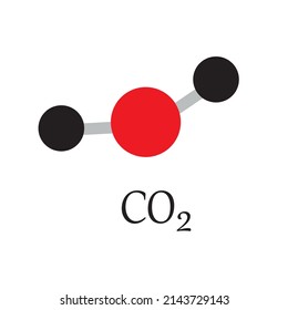 Carbon dioxide chemical model. Vector illustration.