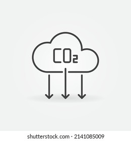Carbon Dioxide Cloud linear vector CO2 concept icon or logo element