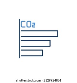 Carbon Dioxide (CO2) Bar Chart vector concept modern icon or design element 