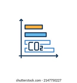 Carbon Dioxide CO2 Bar Chart vector concept colored icon or symbol