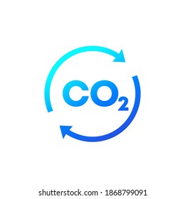 carbon dioxide, co2 gas icon, vector