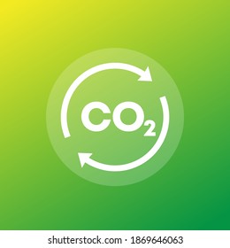 carbon dioxide, co2 gas, vector icon