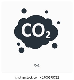 Carbon Dioxide Or CO2 Icon Concept