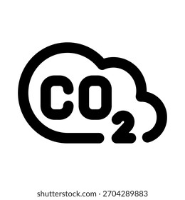 Carbon dioxide CO2 icon. Modern line icon design with professional minimal vector styling crafted for environment, climate, greenhouse gas, and air quality concepts
