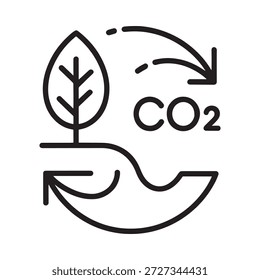 Dióxido de carbono CO2 hoja planta símbolo ecológico