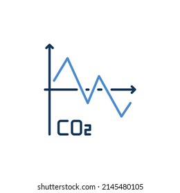 Dióxido de carbono CO2 Línea vectorial línea icono de concepto moderno o símbolo