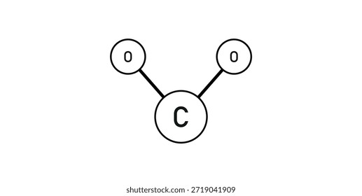 Fórmula de estructura de dióxido de carbono (CO2).