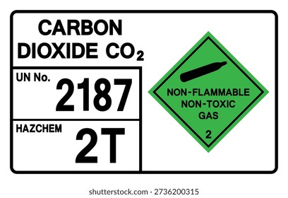 Carbon Dioxide Co2 UN 2187 Symbol Sign, Vector Illustration, Isolate On White Background, Label. EPS10