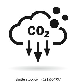 Carbon dioxide or CO2 vector icon on white background