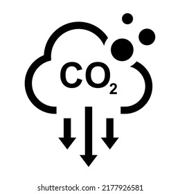 Carbon dioxide or CO2 vector icon on white background