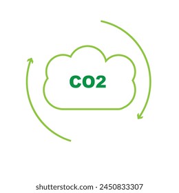Carbon dioxide or CO2 vector icon on a white background