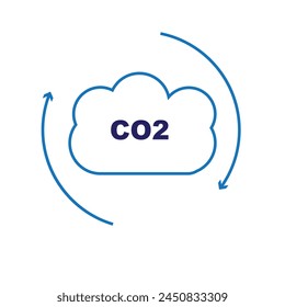 Carbon dioxide or CO2 vector icon on a white background