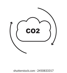 Kohlendioxid- oder CO2-Vektorgrafik-Symbol auf weißem Hintergrund