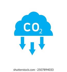 Carbon dioxide or CO2 vector icon on white background