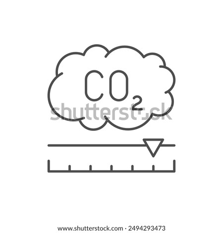 Carbon dioxide control line icon