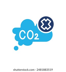 carbon dioxide denied colored icon vector design good for web and mobile app