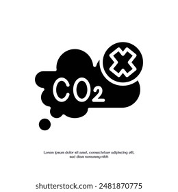 carbon dioxide denied solid icon vector design good for web and mobile app