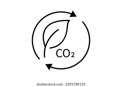 Carbon dioxide emission reduction icon illustration. icon related to global warming, CO2. Line icon style. Simple vector design editable