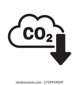 Carbon dioxide emission reduction icon a visual representation of climate action