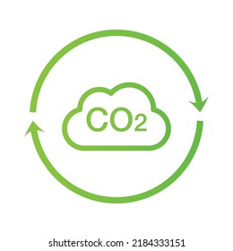 carbon dioxide emissions icon , co2 gas, carbon dioxide offset line icon
