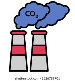 Ícone de emissões de dióxido de carbono, CO2