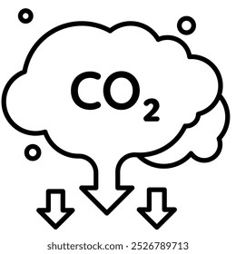Carbon Dioxide emissions Icon, CO2