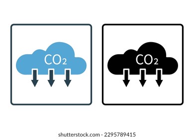 Carbon dioxide emissions icon illustration. icon related to global warming, CO2. Solid icon style. Simple vector design editable