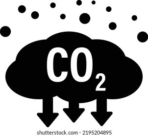 icono de emisiones de dióxido de carbono en fondo blanco. símbolo de emisiones de CO2. signo de co2. estilo plano.