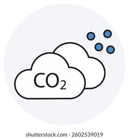 Carbon Dioxide Emissions icon, Reducing Carbon Dioxide Emissions for a Sustainable Future, The Impact of Carbon Dioxide Emissions on Climate Change, vector