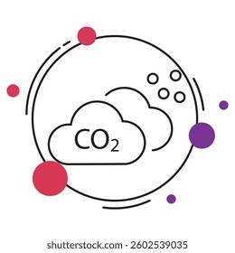 Carbon Dioxide Emissions icon, Reducing Carbon Dioxide Emissions for a Sustainable Future, The Impact of Carbon Dioxide Emissions on Climate Change, vector