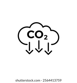 Carbon dioxide emissions reduction sign symbol icon design vector