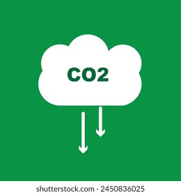 

 carbon dioxide emissions, vector icon illustration. Carbon emissions reduction icon. environment concept. flat design illustration on the background.
