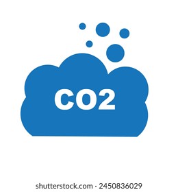 

 carbon dioxide emissions, vector icon illustration. Carbon emissions reduction icon. environment concept. flat design illustration on the background.