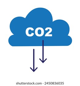 

 carbon dioxide emissions, vector icon illustration. Carbon emissions reduction icon. environment concept. flat design illustration on the background.