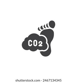 Carbon dioxide Emissions vector icon. filled flat sign for mobile concept and web design. Carbon footprint glyph icon. Symbol, logo illustration. Vector graphics