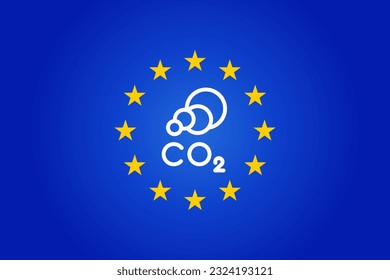 carbon dioxide emissions. vector illustration. CBAM - Carbon Carbon Adjustment Mechanism concept