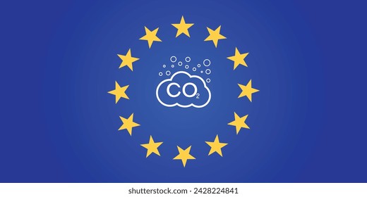 carbon dioxide emissions. vector illustration. CBAM - Carbon Carbon Adjustment Mechanism concept