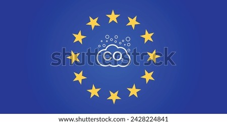 carbon dioxide emissions. vector illustration. CBAM - Carbon Carbon Adjustment Mechanism concept