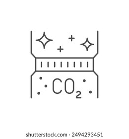 Carbon dioxide filter line icon